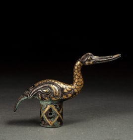 A piece of Han Dynasty wrong gold and silver cane head