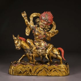 A piece of bronze gilt Fortuna