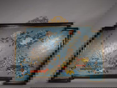 A piece of Qing Dynasty cloisonné enamel for floral pattern hanging screen