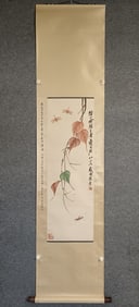 A Qi Baishi grass insect vertical scroll
