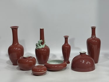 A set of red bottles
