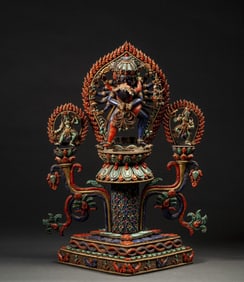 A piece of the old palace collection of treasures inlaid with the Buddha of Joy