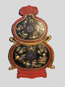 One piece lacquerware inlaid hanging screen