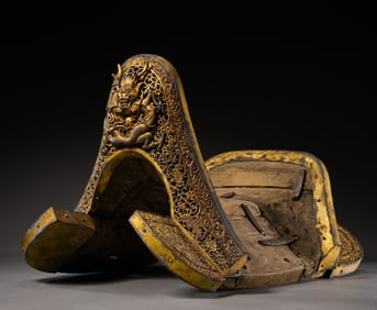 A bronze gilt saddle from the old collection of the court