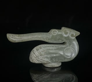 A piece of Hetian jade platypus dragon hook