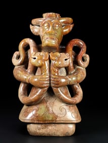 A piece of Hetian jade kneeling man