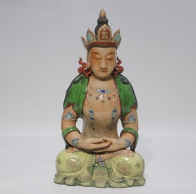 A piece of Qianlong pastel Guanyin