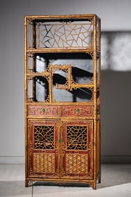 A piece of overseas (collectible grade) natural Xiangfei bamboo ice crack Bogu cabinet