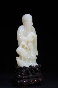 A white jade fairy Weng dedication ornament