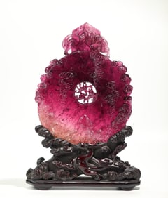 A piece of Qing Dynasty tourmaline dragon pattern