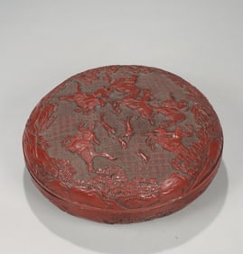 A piece of clear red hunting picture incense box