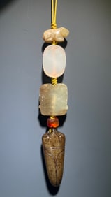 A piece of ancient jade multi-treasure strings