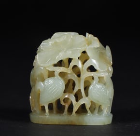 A piece of Liaojin Hetian jade seed material "all the way to Lianke" furnace ding