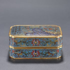 A Qing Dynasty bronze tire gilt cloisonné lid box