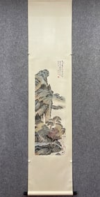 A painting of Pu Ru visiting friends with the piano on paper