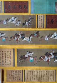 A Yuan Zhao Yong riding a horse, a handscroll on silk