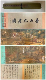 A handscroll of Tang Yin's painting of the nine elders of Xiangshan