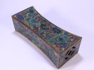 A piece of Qing Dynasty copper tire cloisonné cloisonné pillow