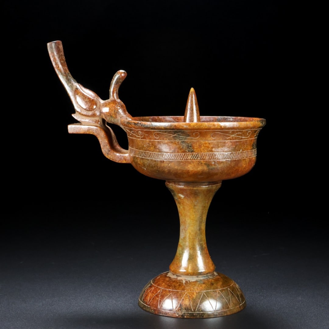 One piece of Hetian jade phoenix bird lamp (1 of 9)