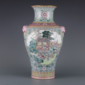 A  piece of carmine in the Qianlong period of the Qing Dynasty, the pastel of the open light baby