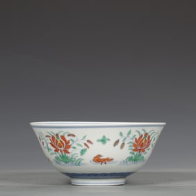 A piece  of Ming Chenghua Doucai Mandarin Duck Lotus Pond Pattern Bowl