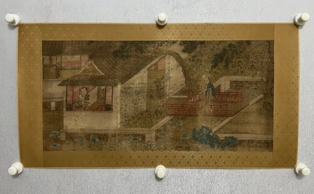 A Qiu Zhu figure on silk