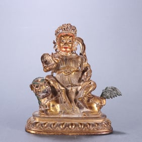 A piece  of Qing Dynasty bronze gilt God of Wealth