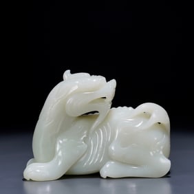 A piece of Hetian jade beast ornaments