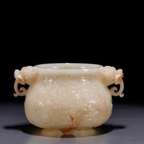 One piece of Hetian jade incense burner