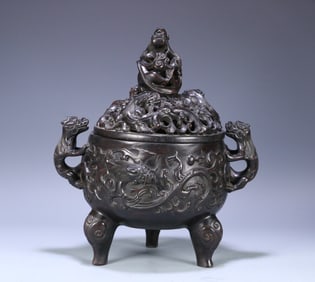A piece  of Qing Dynasty rosewood dragon pattern diffuser burner