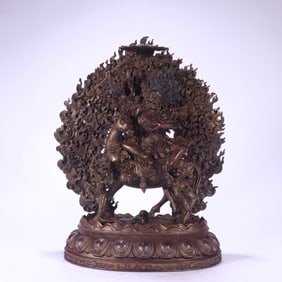 A piece of Qing Dynasty copper clay gold auspicious heavenly mother