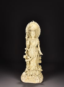 A Ming Dynasty He Dynasty Zong Zhide sculpture Guanyin standing statue