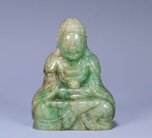 A Qing Dynasty jade Shakyamuni ornament