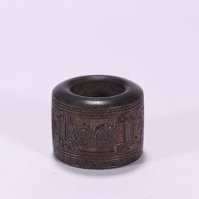 A piece of Qing Dynasty agarwood carving "Fushou" wrench