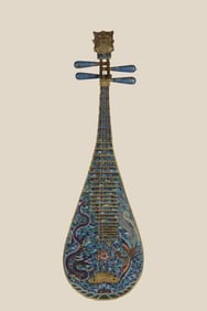 A piece of clear copper cloisonné cloisonné enamel pipa