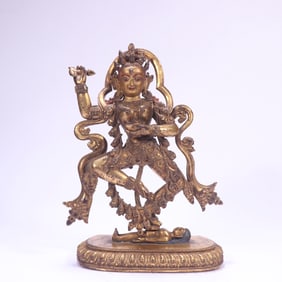 A piece  of Qing Dynasty bronze gilt Vajra Haimu