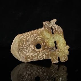 One piece of Hetian jade topaz jade axe