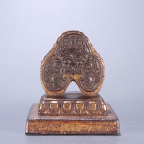 A piece  of Ming Dynasty iron cut gold Tibetan seal