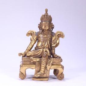 A piece of Qing Dynasty bronze gilt Bodhisattva