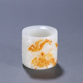 A piece of Qing Dynasty Hetian white jade seed material cloud dragon pattern wrench