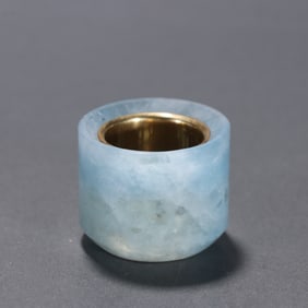A late Qing Aquamarine gold wrench