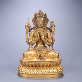 A piece  of Ming Dynasty bronze gilt Bodhisattva