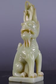 A piece of Hetian jade beast ornaments