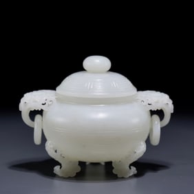 One piece of Hetian jade incense burner