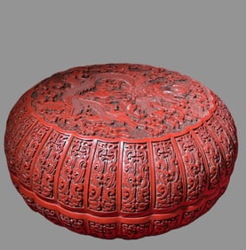 A piece of red lacquer box ornaments