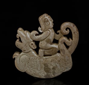 One piece of Hetian Jade Imperial Dragon