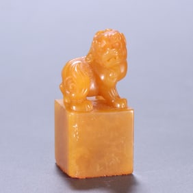 A piece of Wu Changshuo's Tian Huangshi lion button seal