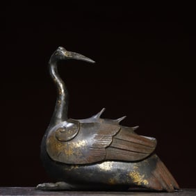 A copywriting ornament, copper rubbing, gold beast incense burner