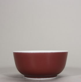 One piece  of Qingdao light red glazed pier bowl