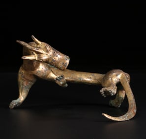 A bronze gilt dragon ornament